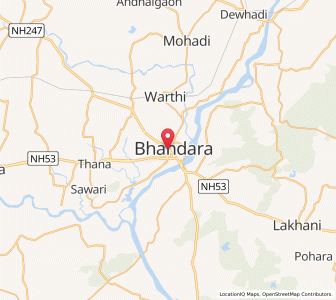 Map of Bhandara, Chhattisgarh
