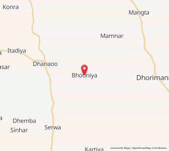 Map of Bhania, Rajasthan