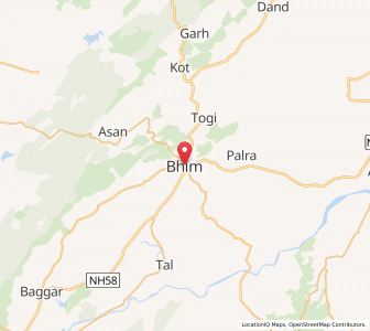 Map of Bhim, Rajasthan