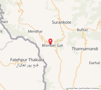 Map of Bhimbar, Kashmir