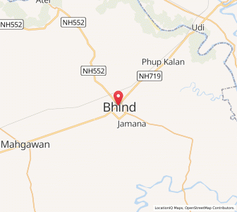 Map of Bhind, Madhya Pradesh
