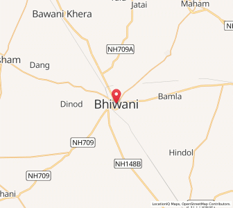 Map of Bhiwani, Haryana
