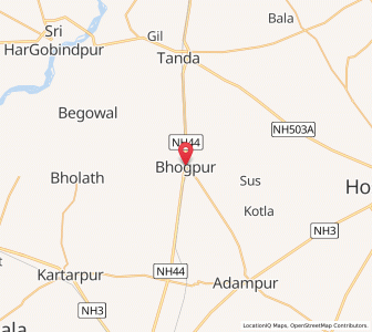 Map of Bhogpur, Punjab