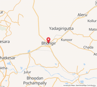 Map of Bhongir, Andhra Pradesh