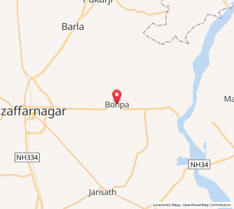 Map of Bhopa, Uttar Pradesh