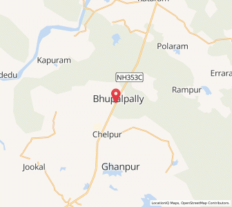 Map of Bhupalpally, Telangana