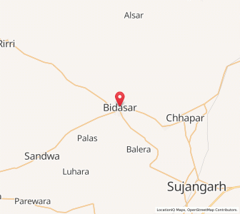 Map of Bidasar, Rajasthan