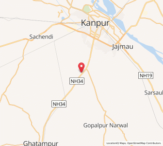 Map of Bidhnu, Uttar Pradesh