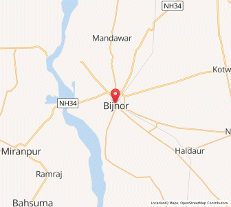 Map of Bijnor, Uttar Pradesh