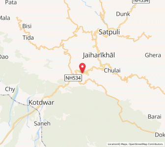 Map of Bilangi, Uttarakhand