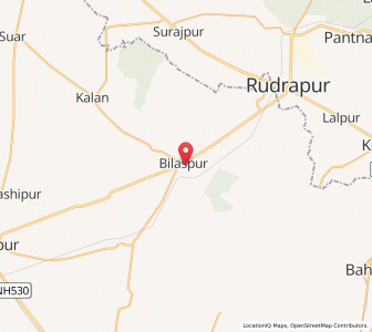 Map of Bīlāspur, Uttar Pradesh