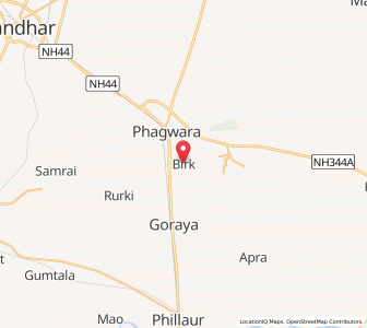 Map of Birk, Punjab
