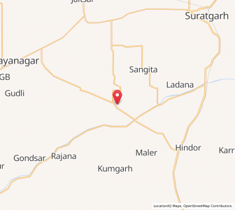 Map of Birmana, Rajasthan