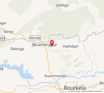 Map of Birmitrapur, Odisha