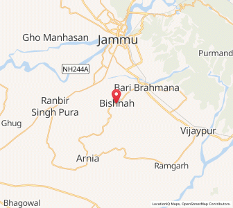 Map of Bishnah, Kashmir