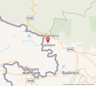 Map of Bishwarpur, Meghalaya