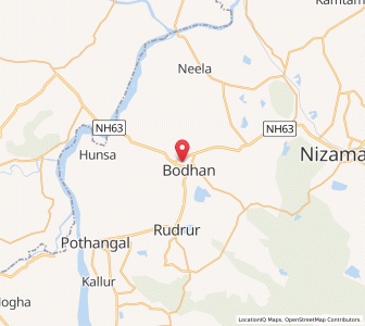 Map of Bodhan, Andhra Pradesh