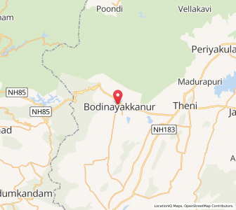Map of Bodinayakkanur, Tamil Nadu