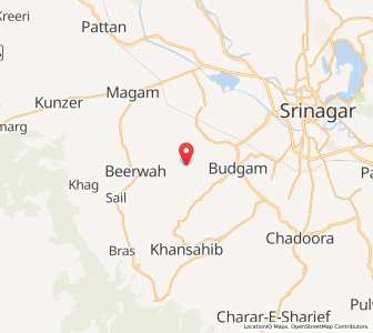 Map of Bonahama, Kashmir