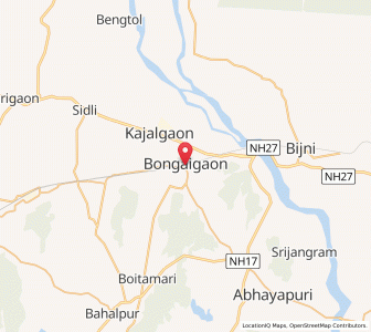 Map of Bongaigaon, Assam