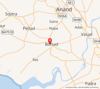 Map of Borsad, Gujarat