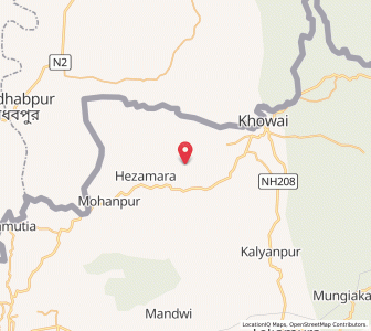 Map of Brajamahanbari, Tripura