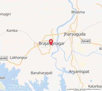 Map of Brajarajnagar, Odisha
