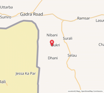 Map of Bukar, Rajasthan