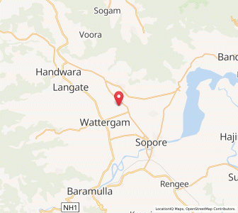 Map of Buna Wodur, Kashmir