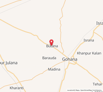 Map of Butana, Haryana