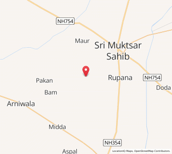Map of Chak Mahan Bhadar, Punjab