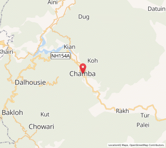 Map of Chamba, Himachal Pradesh