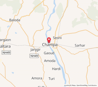 Map of Champa, Chhattisgarh