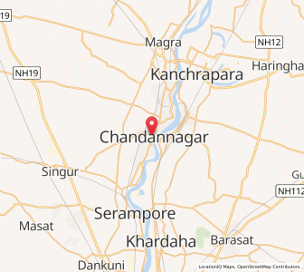 Map of Chandannagar, West Bengal