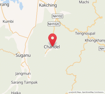 Map of Chandel, Manipur