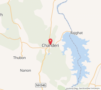 Map of Chanderi, Madhya Pradesh