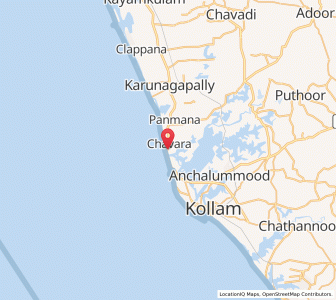 Map of Chavara, Kerala