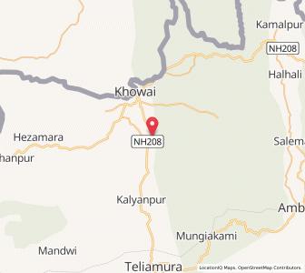 Map of Chebti, Tripura