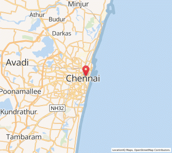Map of Chennai, Tamil Nadu
