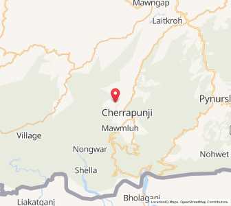 Map of Cherrapunji, Meghalaya