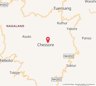 Map of Cheshorr, Nagaland