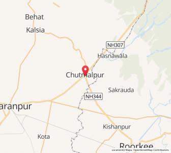 Map of Chhutmalpur, Uttar Pradesh