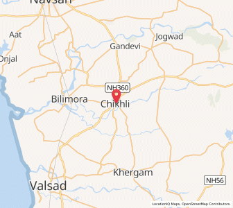 Map of Chikhli, Gujarat