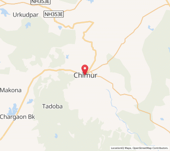 Map of Chimur, Maharashtra