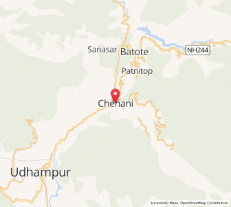 Map of Chineni, Kashmir
