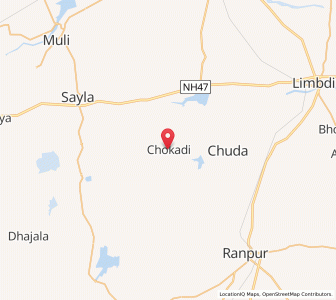Map of Chokri, Gujarat