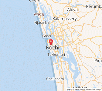 Map of Cochin, Kerala