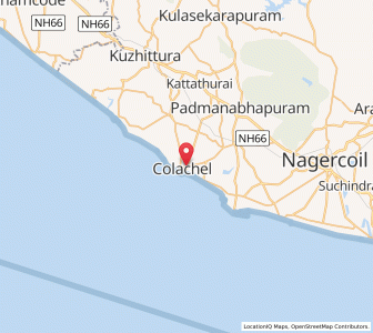 Map of Colachel, Tamil Nadu