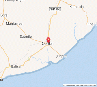 Map of Contai, West Bengal