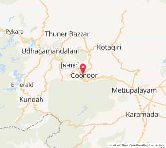 Map of Coonoor, Tamil Nadu